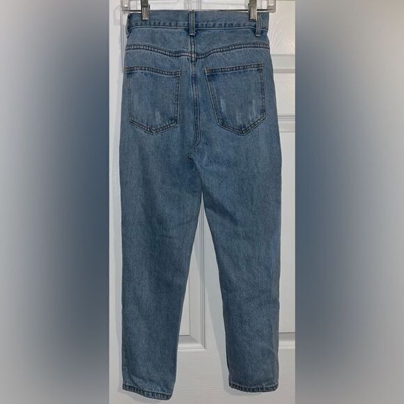 Lioness Women's Size XS extra small Light Wash High Rise Distressed Denim Jeans - Picture 3 of 3